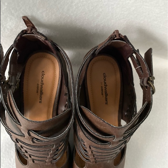 Cloudwalkers Size 7W Brown Open Toe Heel Sandals - Picture 7 of 16